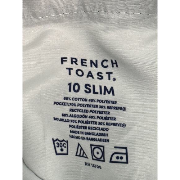 French Toast Adjustable Waist School Uniform Pants Size 10 Slim Navy Blue Chino - Picture 2 of 7